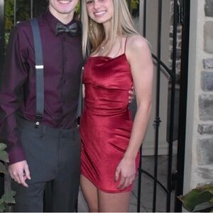 Red velvet mini hoco dress